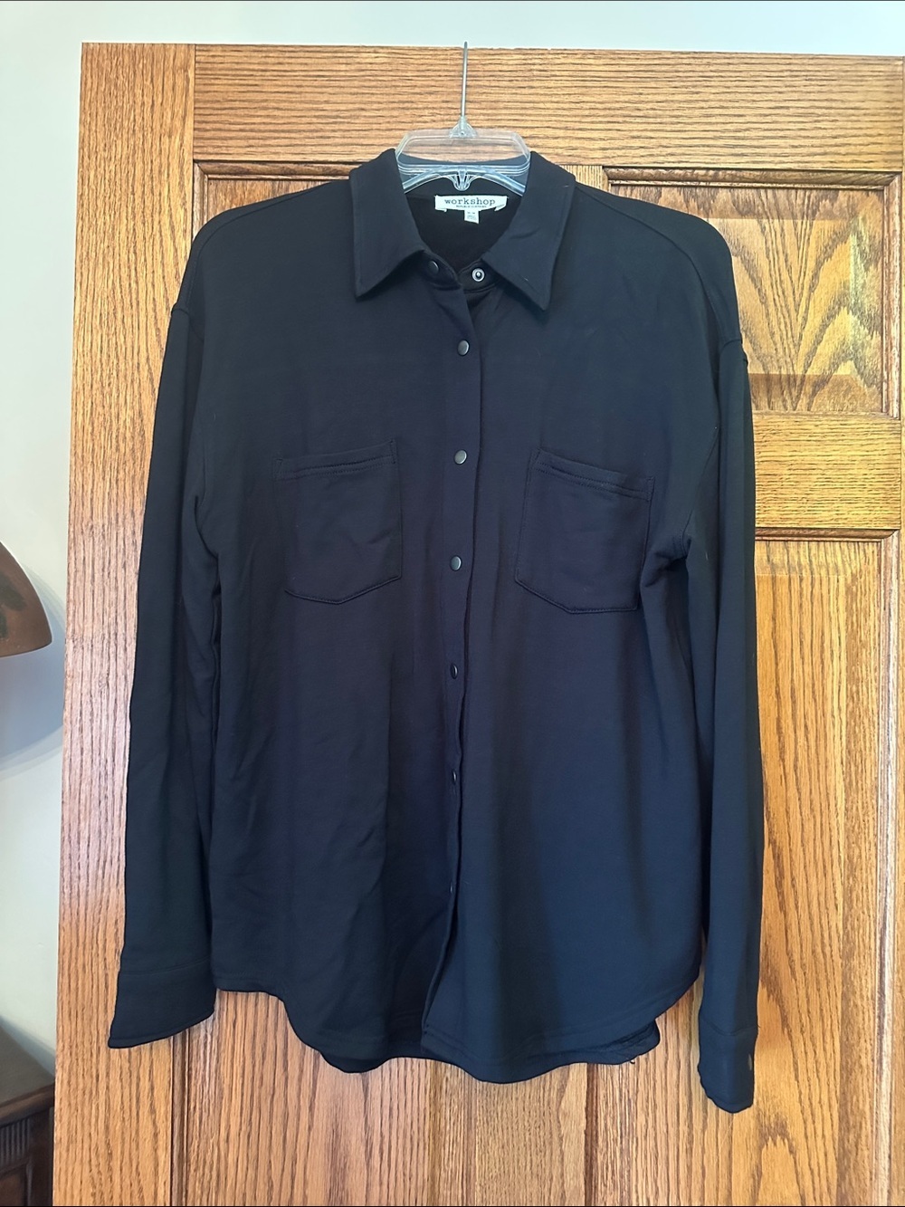 Workshop Republic Clothing Black Button-Up Top